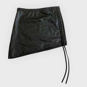 Asymmetrical faux leather mini skirt